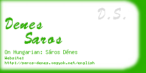 denes saros business card
