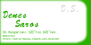 denes saros business card